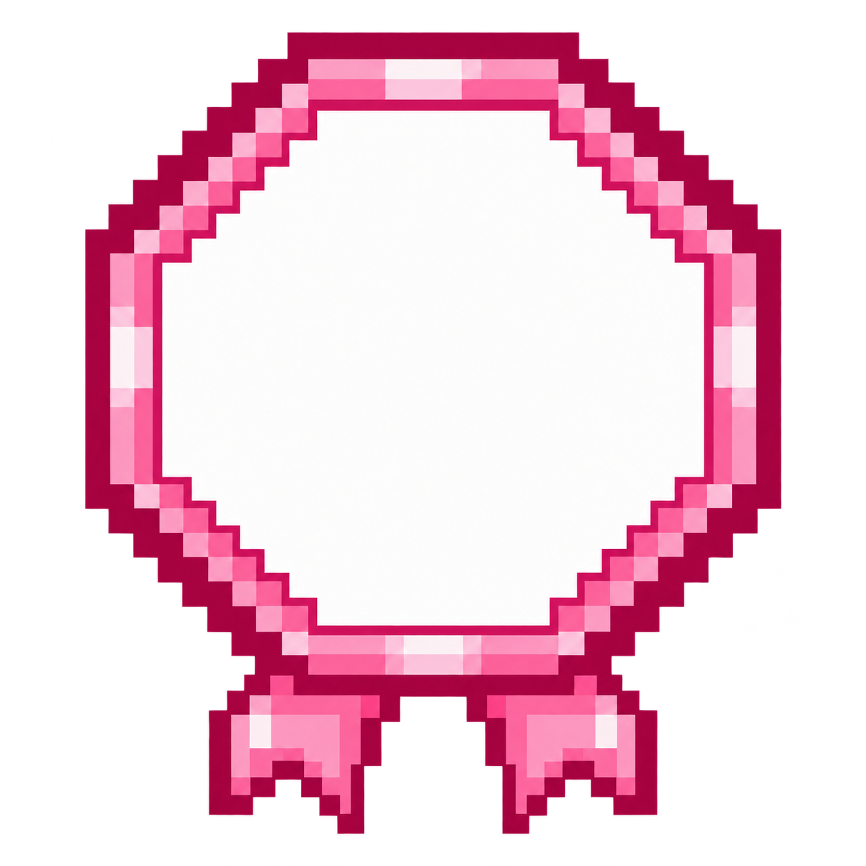 Pink and white pixel medal